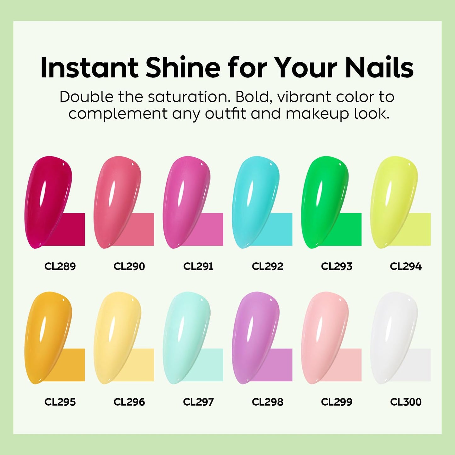 Luxbon 12 pcs Gel Nail Polish Set - Summer Color Set Long Lasting Gel Polish, uv led Soak Off Nail Art Designs Manicure Kit 007