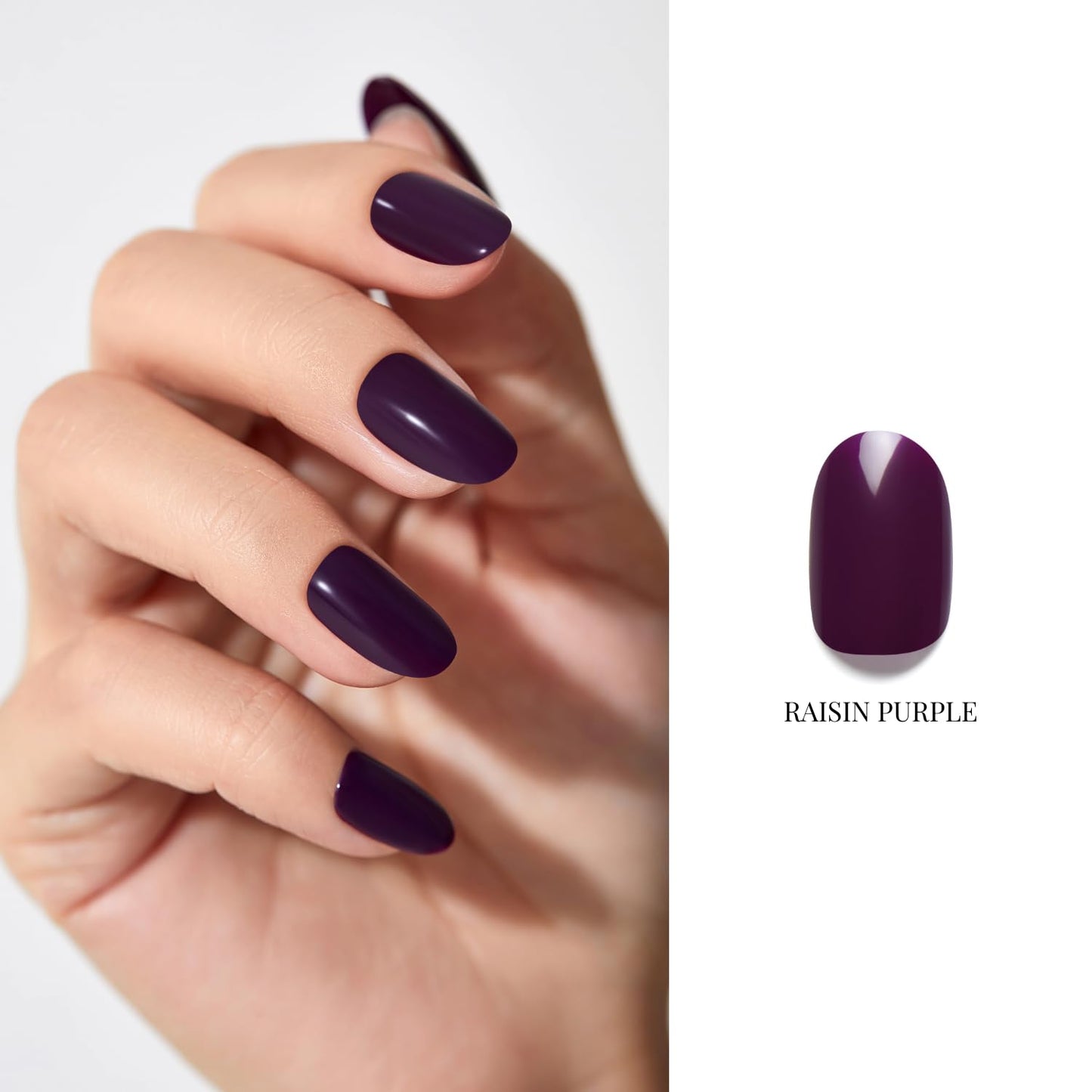 NAILOG One Step Gel Nail Polish 12ml Top Coat Color Gel Base 3-In-1 Formula Soak Off UV Gel Polish for Home DIY & Gifting | Raisin Purple
