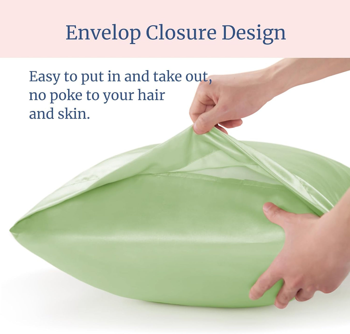 BEDELITE Satin Pillowcase for Hair and Skin, Super Soft and Cooling Similar to Silk Pillow Cases 2 Pack with Envelope Closure, Gift for Women Men(20"x40" King Size, Gleam)