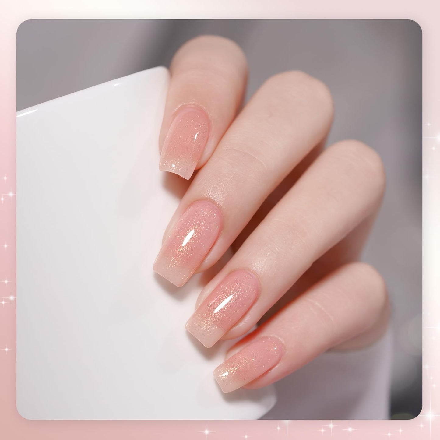 GAOY Nude Jelly Gel Nail Polish of 6 Transparent Pink Brown Shimmer Colors Sheer Gel Polish Kit for Salon Manicure and Nail Art DIY at Home