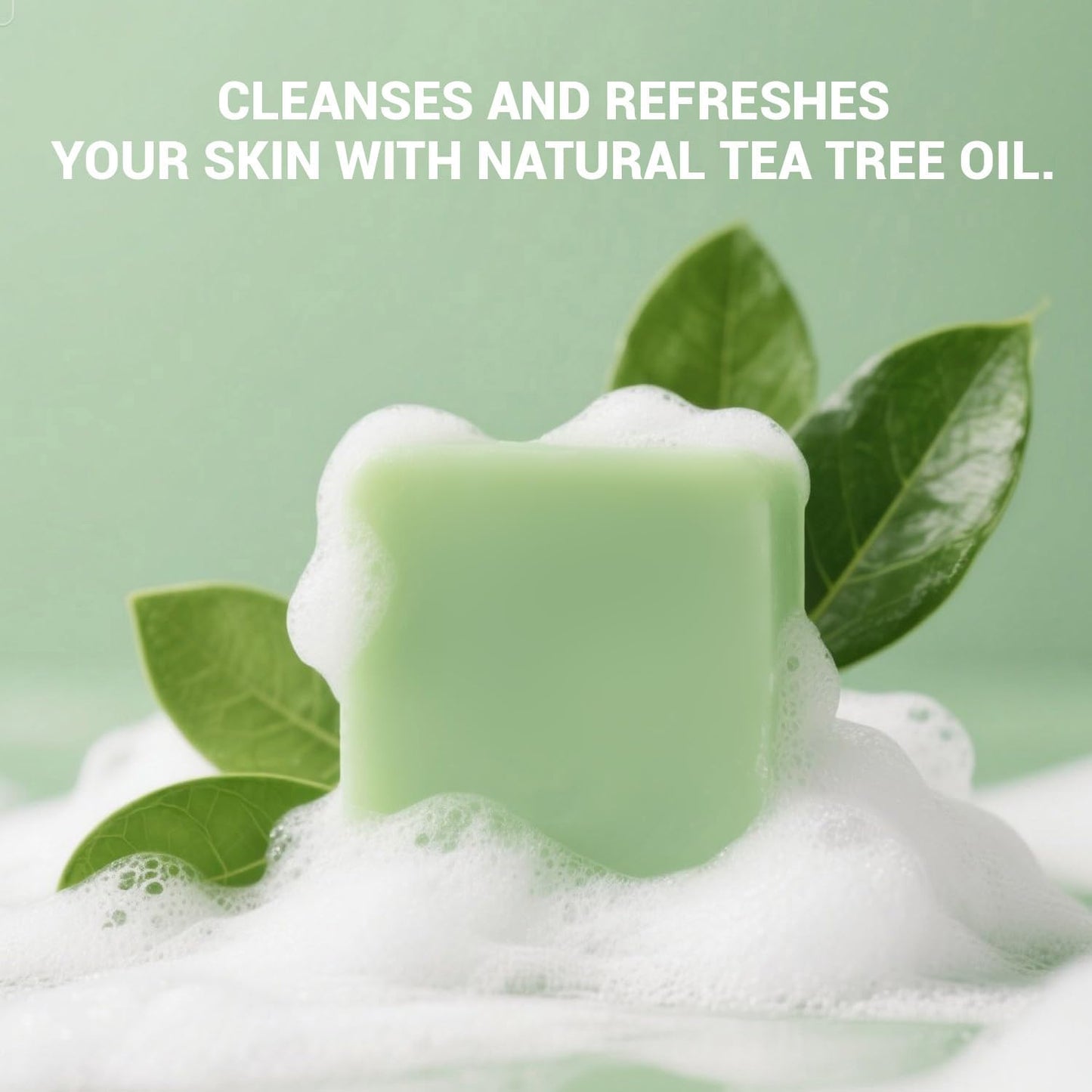 Rinse & Robust Mens Tea Tree Oil Soap Bar Set, 4Pcs Natural Handmade Tea Tree Soap with Shea Butter, Moisturizing & Exfoliating Bar Soap for Face Body Hands | 5.3 oz of 4 Bars