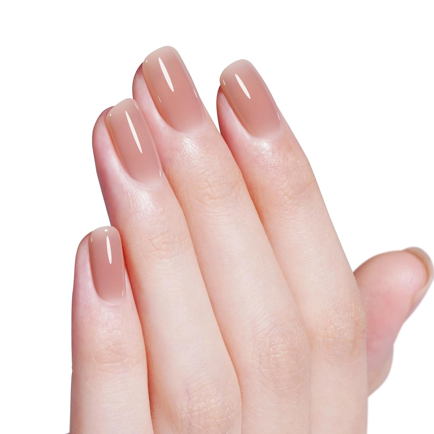 AILLSA Nude Gel Polish Dark Nude Gel Nail Polish Natural Translucent Soak Off U V Neutral Color Sheer Base Nail Gels Polish for Nail Art DIY French Manicure at Home 15 ML GB55