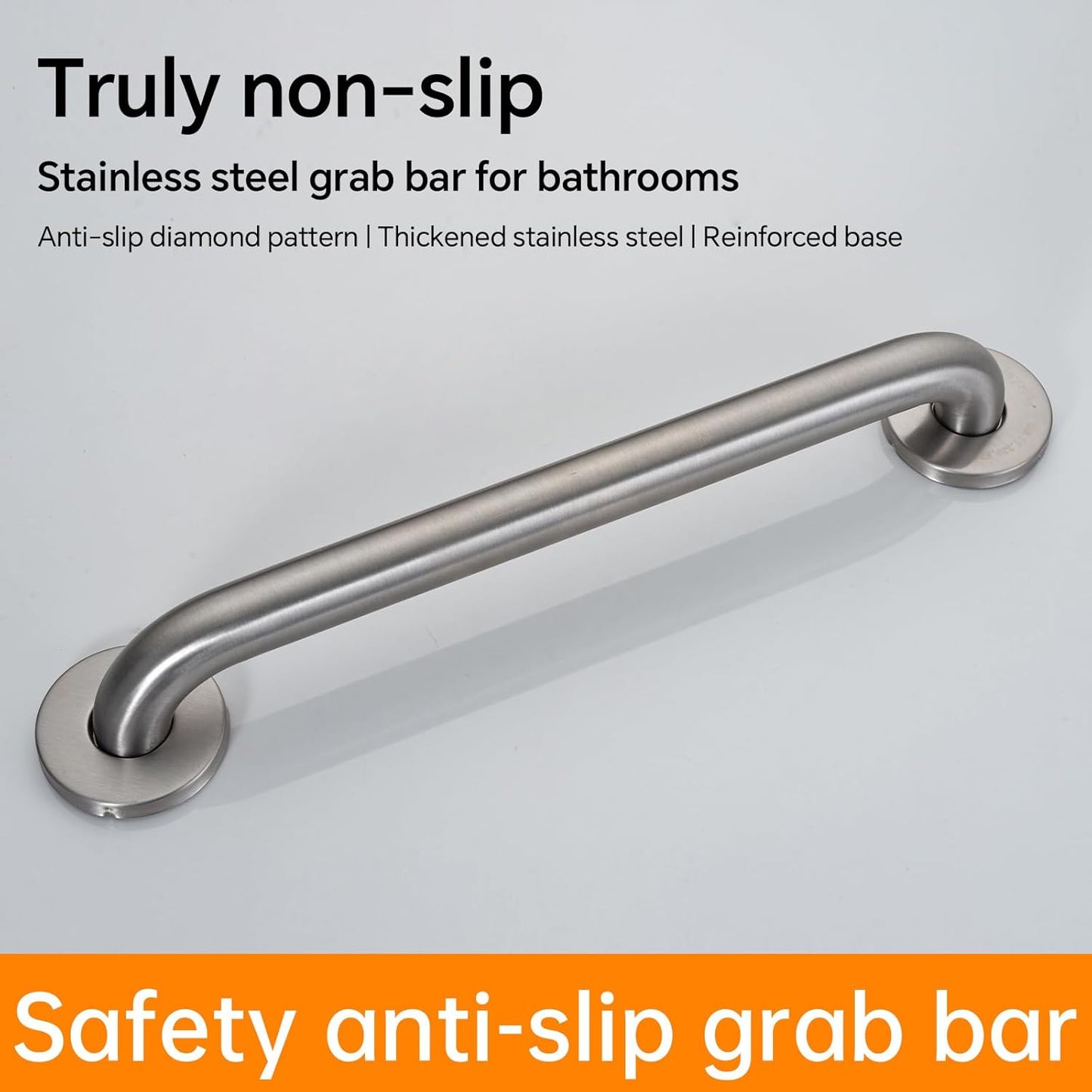 Joyrain 16-inch Bathroom Safety Grab Bar - 500lb Weight Capacity ADA Certified Anti-Slip Handle for Shower/Tub/Toilet, Elderly & Disabled Assist (Brushed Stainless Steel, 16 inch)