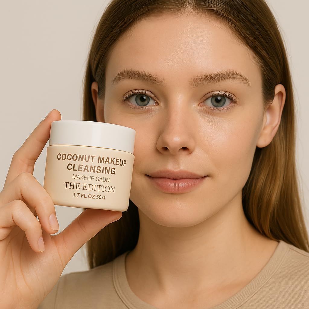 The Edition Coconut Balm Makeup Remover & Cleansing Balm – Gentle Face & Eye Makeup Cleanser for Waterproof Makeup, Hydrating Skincare for All Skin Types, 50g