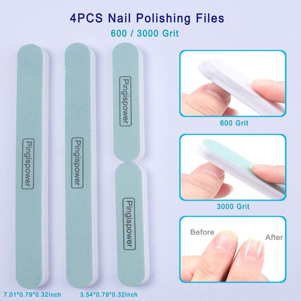Nail Files and Buffers, 20PCS Professional Emery Boards Nail File and Buffer Block for Natural Nails, Reusable & Washable 100/180 & 600/3000 Grit for Women, Travel Home and Salon