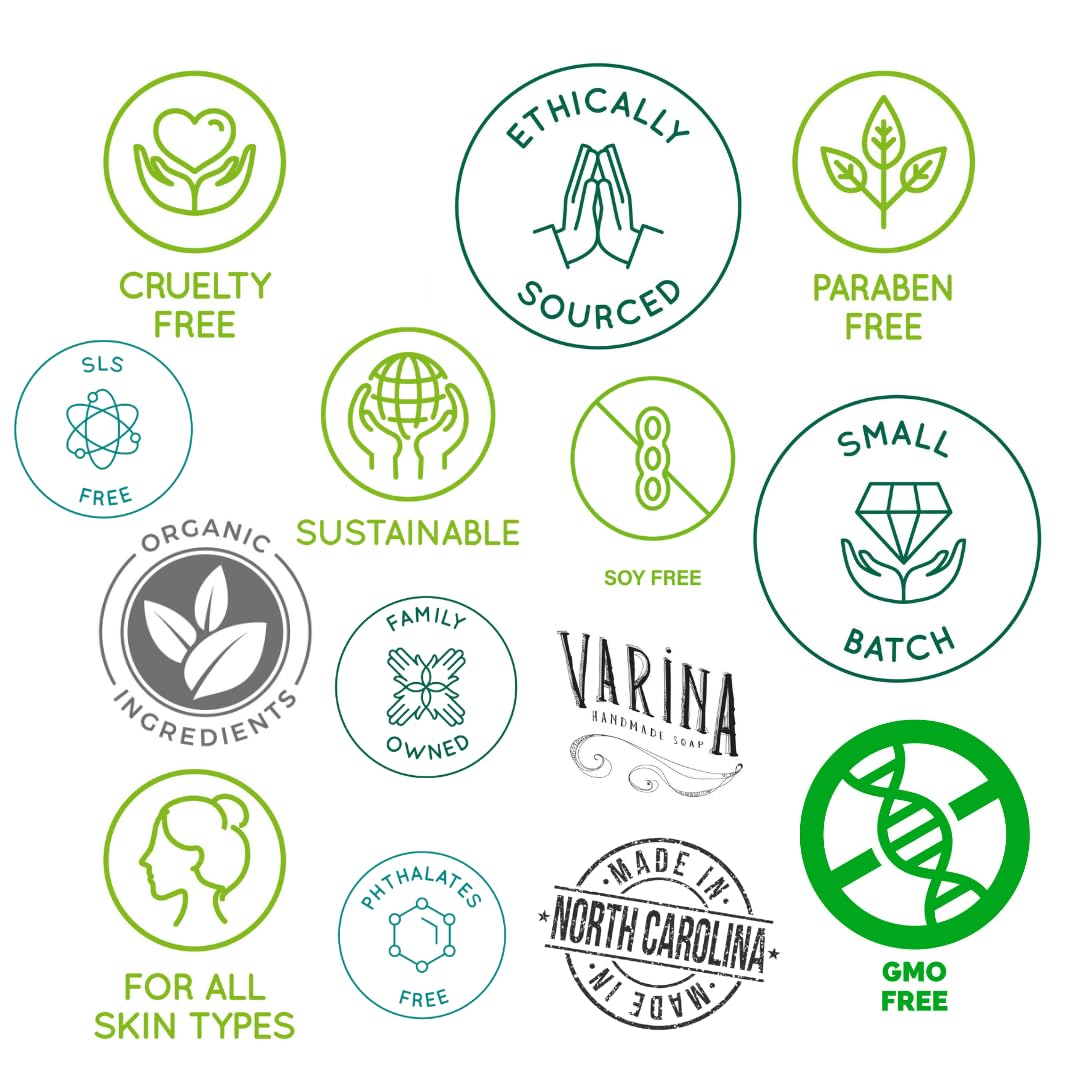 Varina Natural Cherry Almond Bar Soap - Gentle Cleansing for Sensitive Skin, Spicy - 3 Pack