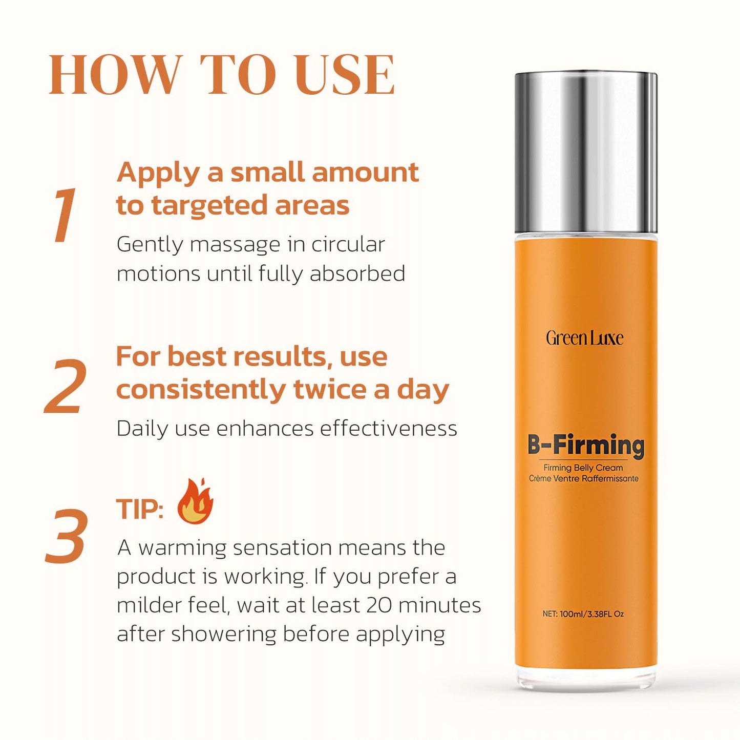 B Flat Belly Firming Cream – Skin Tightening Cream for Body: Lift & Tone Tummy, Thighs, Booty & Arms – Stretch Mark & Cellulite Sculpting Lotion for Women – 3.38 Fl Oz