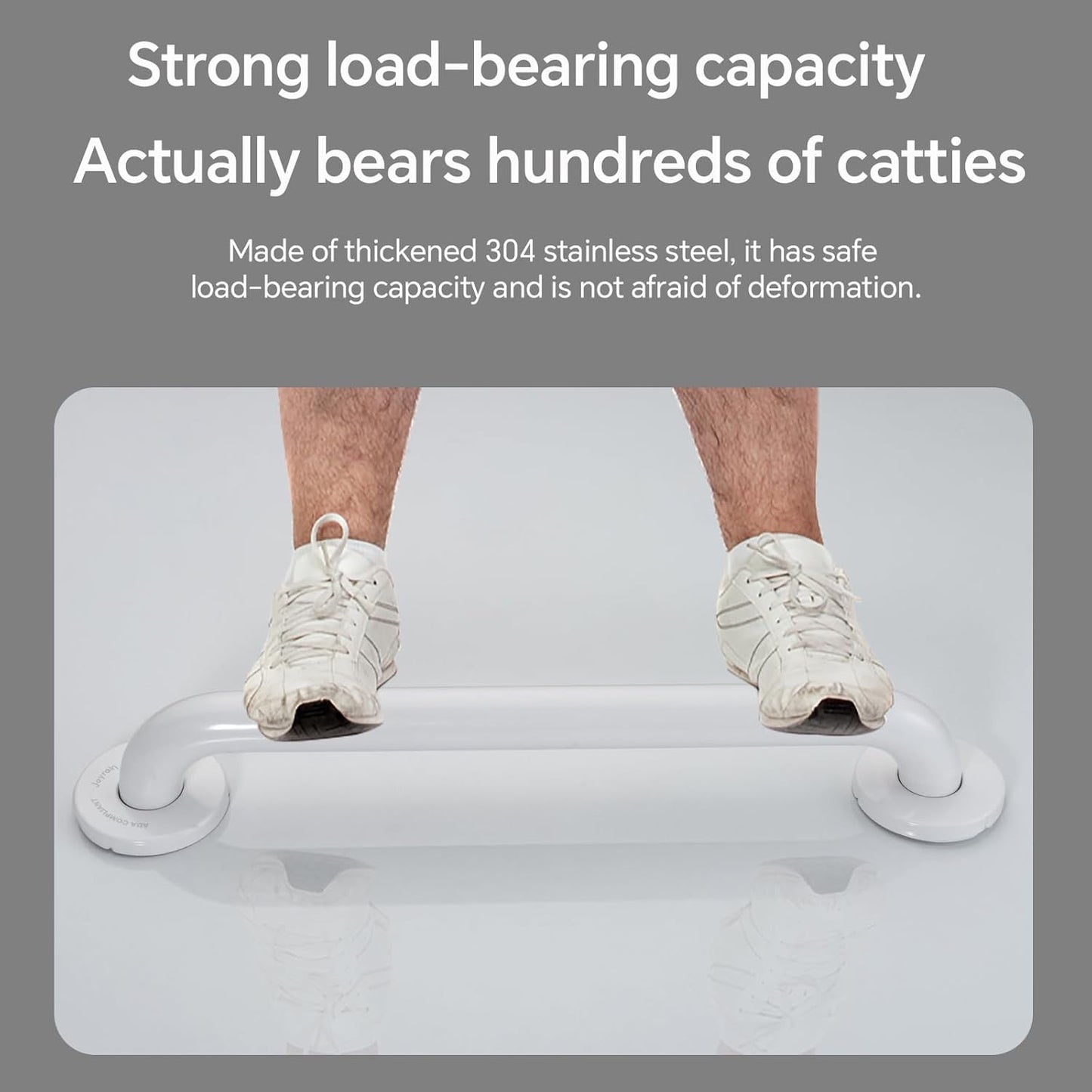 Joyrain 16-inch Bathroom Safety Grab Bar - 500lb Weight Capacity ADA Certified Anti-Slip Handle for Shower/Tub/Toilet, Elderly & Disabled Assist (White, 36 inch)