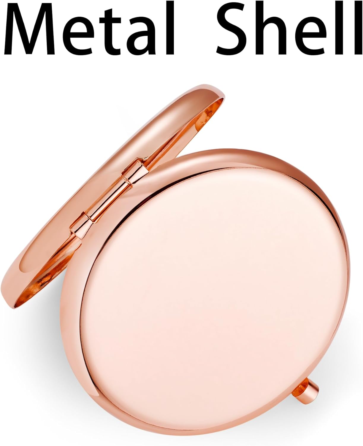 Compact Mirror, Pocket Travel Makeup Mirror for Purse, Metal Round Shell, 2-Sided 1X/2X Magnifying, Portable, Folding, Handheld, Rose Gold, 12 Pack