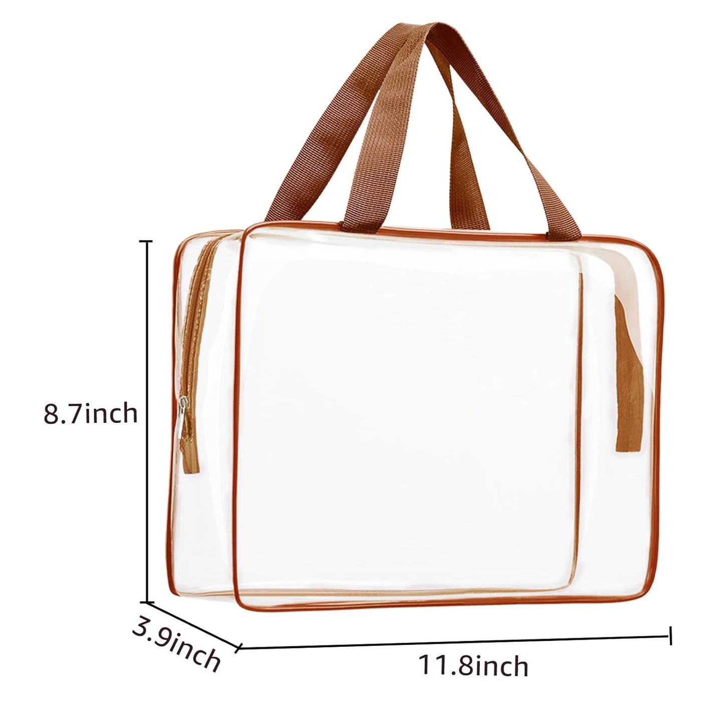 2Pcs Crystal Clear PVC Travel Toiletry Bag Kit for Women Men, Waterproof Vinyl Packing Organizer Storage Bags with Zipper Handle Straps, Cosmetic Pouch Carry on Airport Airline Compliant Bag Handbag