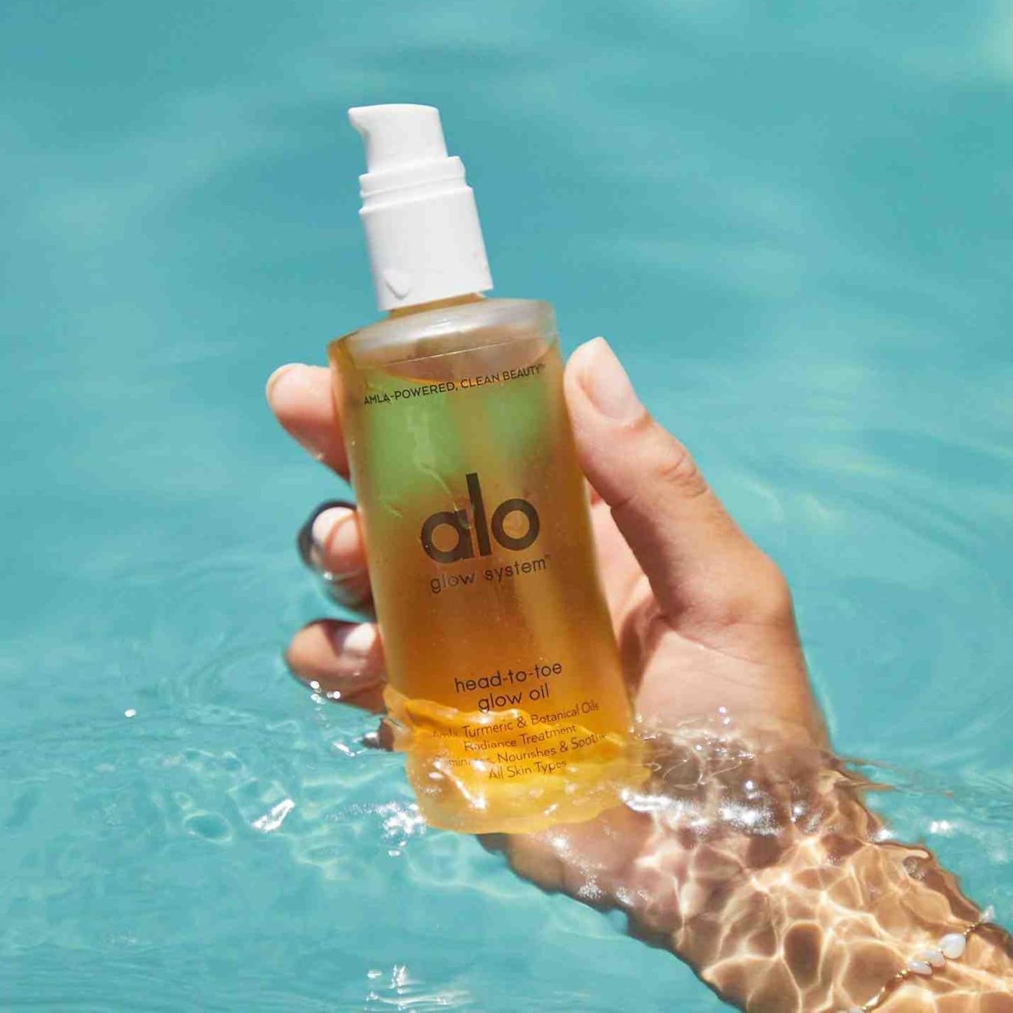 Alo Head-to-Toe Glow Oil + Travel | Glow-Boosting Natural Dry Body Oil | Jojoba, Amla, Aloe & Vitamin E | Hydrates & Nourishes Skin | Citrus Scent | 3.2 + 0.7 Oz