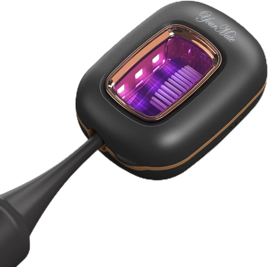 YourMate Rechargerable UVC Toothbrush Sanitizer Case Pro Compatible with Electric Toothbrush Heads/Regular Toothbrushes Travel Toothbrush Covers Case Magnetic Holder for Houshold/Traveling Black