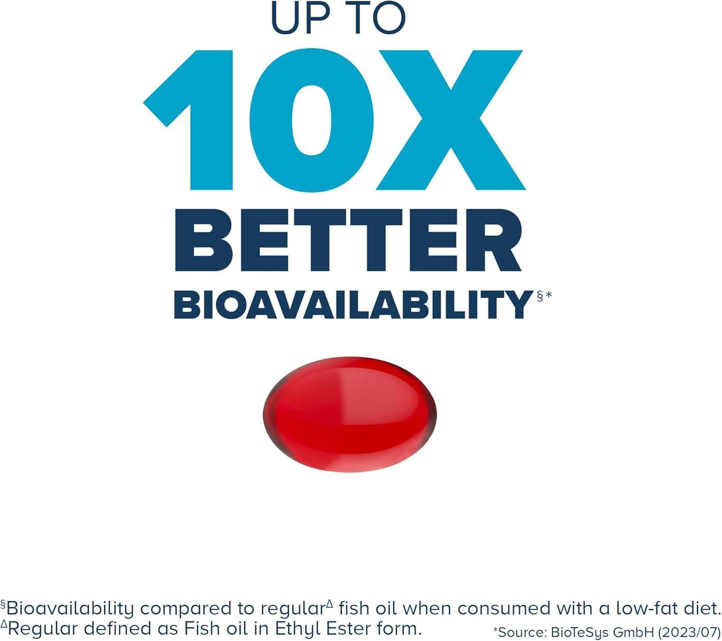 Qunol Advanced Omega 3 Krill and Fish Oil Complex, 10x Better Bioavailability, One Pill Dose, 250mg EPA & DHA, Supports Brain, Eye, Heart and Joint Health, 60 Count