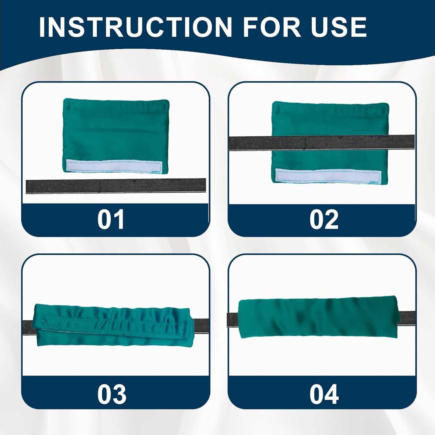 6 Pack Satin Strap Covers Breathable Strap Cushions Work for Most Headgear Straps Can Reduce The Tracks On The Face Made of Soft Fabric Face Pads (Blue/Green)