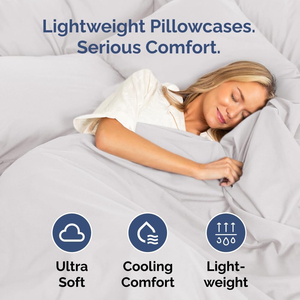 Queen Pillow Cases Set of 6 - Ultra Soft Hotel Quality Pillowcase Covers - Comfy, Cozy & Wrinkle Free - Shrink, Stain & Fade Resistant - Machine Washable Pillow Protectors - 6 Piece Set - French Grey