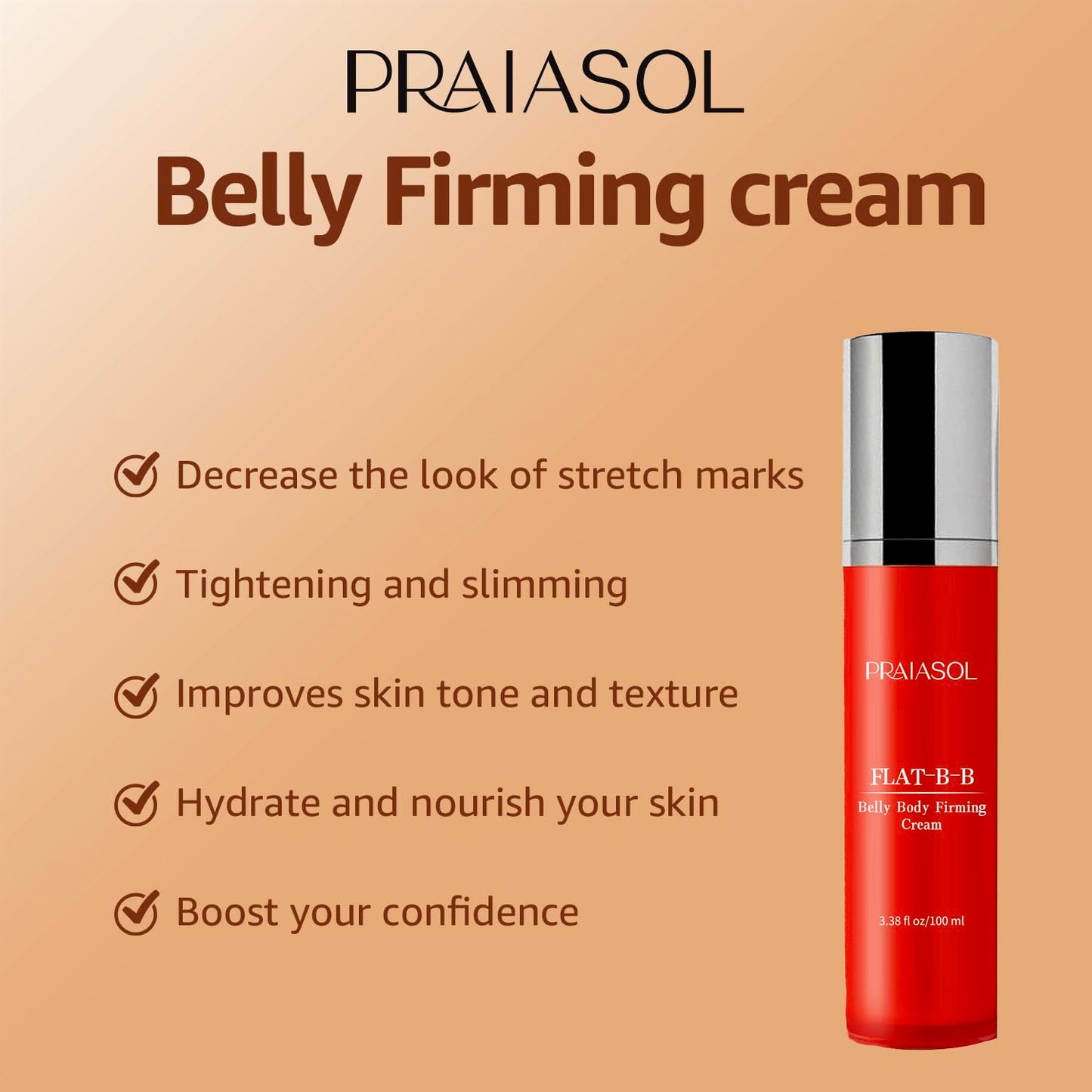 Moisturizing Belly Firming Cream: Firming Cream for Loose Skin - Skin Tightening Cream for Stomach, Arms, Belly, Thighs and Butt 100 ml