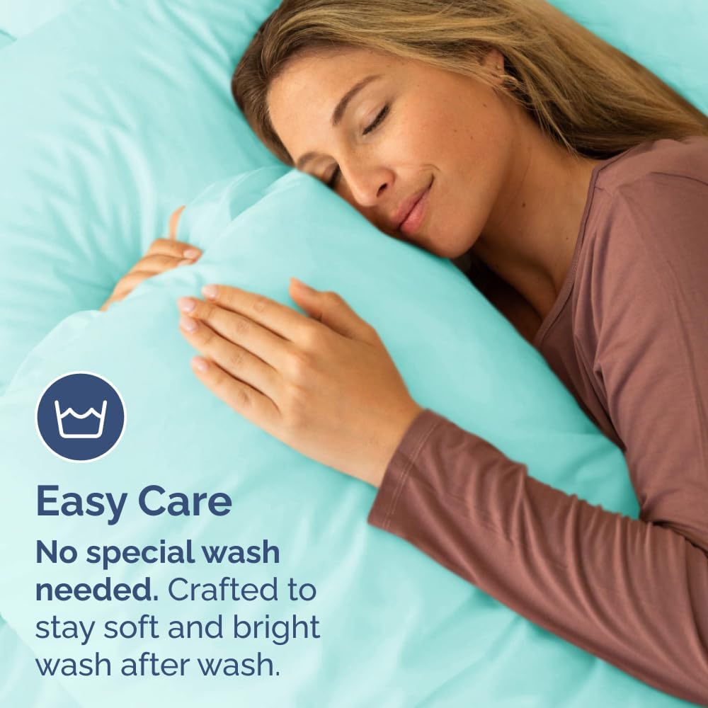 Standard Pillow Cases Set of 6 - Ultra Soft Hotel Quality Pillowcase Covers - Comfy, Cozy & Wrinkle Free - Shrink, Stain & Fade Resistant - Machine Washable Pillow Protectors - 6 Piece Set - Spa Blue