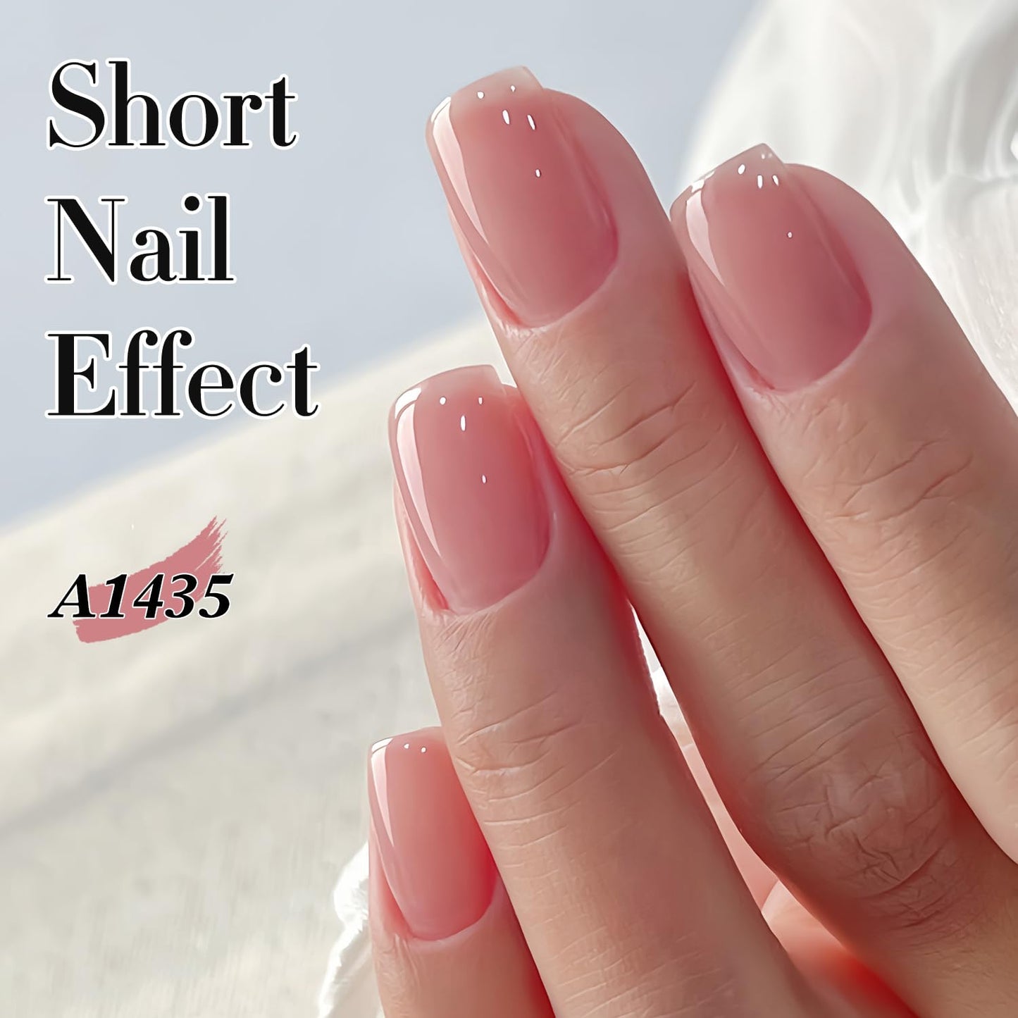 Double Rhythm Gel Nail Polish Set of 6 Colors Baby Light Pastel Milky Nail Polish Starter Kit Art DIY Salon Home (Jelly Sheer White Pink Nude,Kit 38)