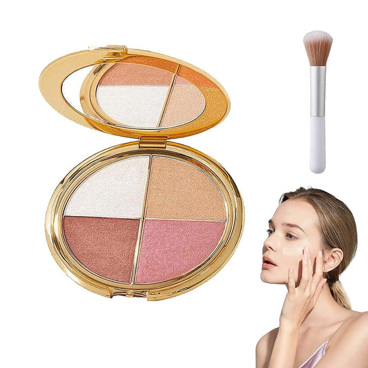 Glowjiu Glow Gallery Highlighting Eye & Cheek Palette，Makeup Palettes Contour Kit(2PCS)