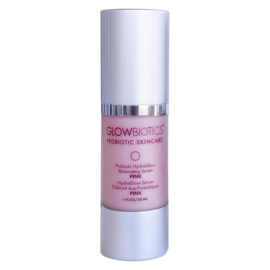 Glowbiotics Probiotic HydraGlow Illuminating Serum Pink: Hydrating Dew Drops for Radiant Skin, Illuminating Glow Enhancer with Hyaluronic Acid and Probiotics, 1 Fl Oz