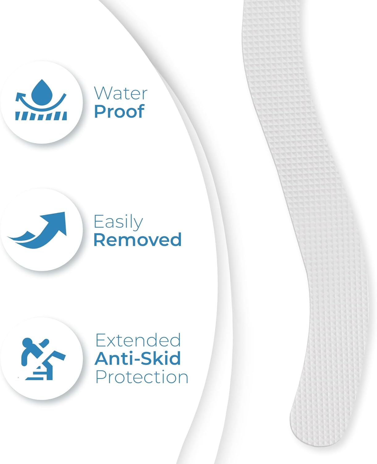 Anti Slip Shower Stickers 24 PCS, Invisible Non-Slip Shower Strips for Adults, Premium Adhesive Bath Tub Stickers (Clear)