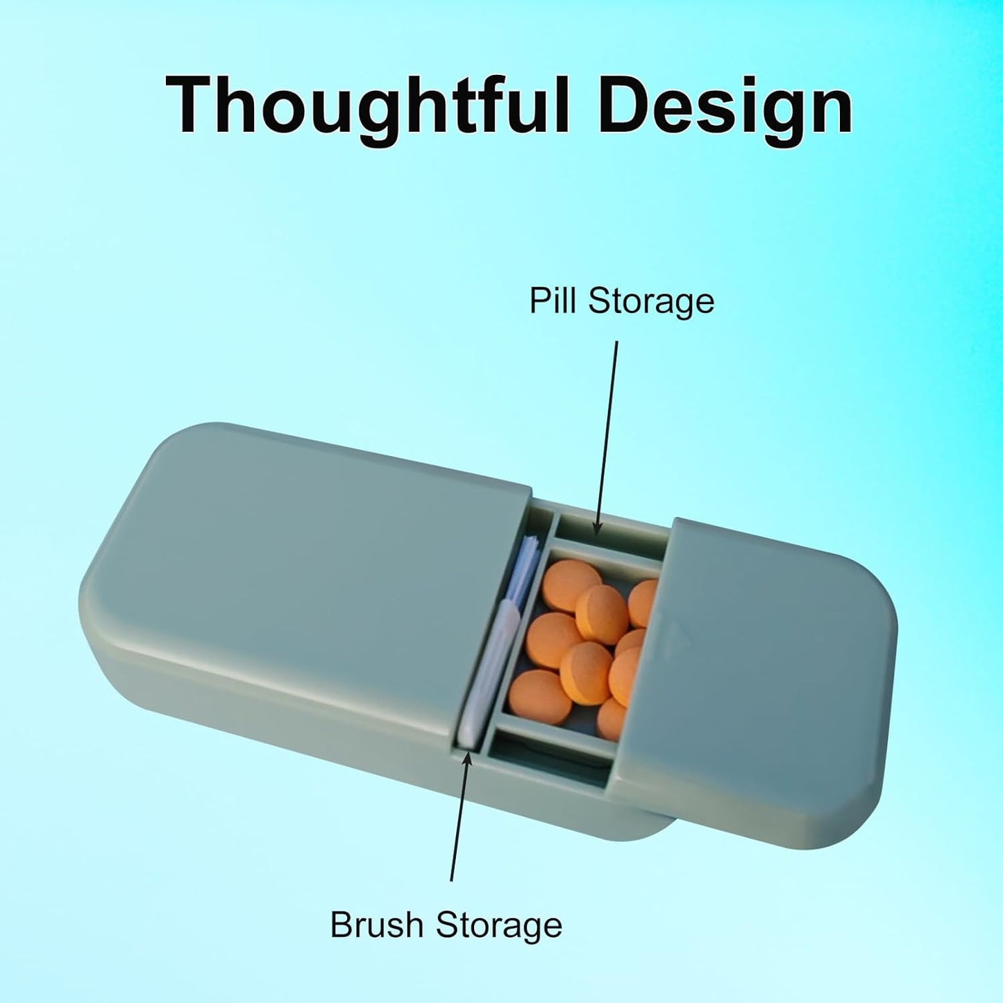 Pill Cutter for Cutting Multiple Pills, Pill Cutter for Large, Small and Tiny Pills 1/2 1/3 1/4, with Centering Device, Crusher, Brush and Storage Box