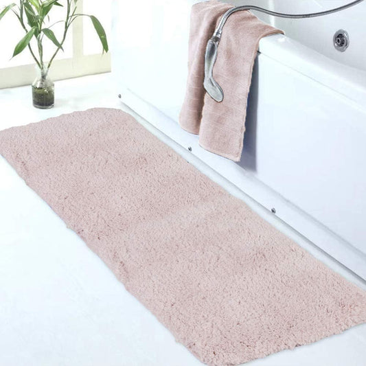 Walensee Large Bathroom Rug (24 x 60, Dusty Pink) Extra Soft and Absorbent Shaggy Bath Mat Machine Washable Microfiber Non Slip Luxury Floor Mat