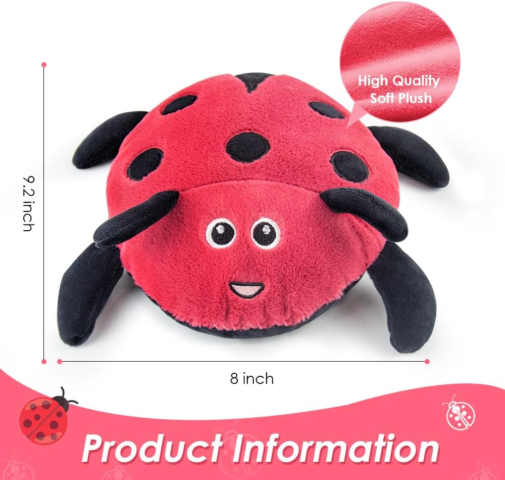 Microwavable Heating Pad for Pain Relief, Cute Unscented Stuffed Animal Moist Heat Pad for Neck, Shoulder, Stitched Heatable Soft Pillow for Cramps, Period, Gift for Women & Kids (Red)