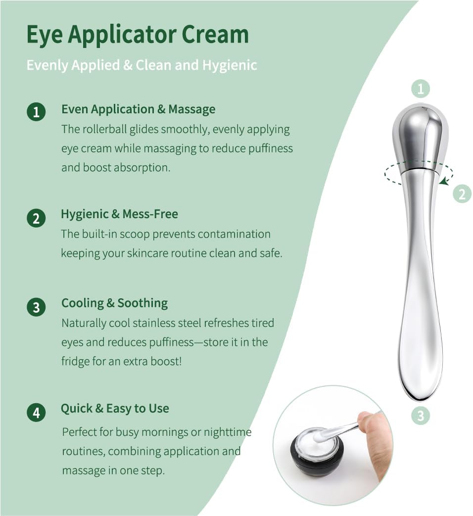 3pcs Stainless Steel Gua Sha Facial Tools & Eye Cream Applicator Metal GuaSha Set for Face Body, Detailer Gua Sha Lymphatic Drainage Massager,Guasha Face Sculpting Tool