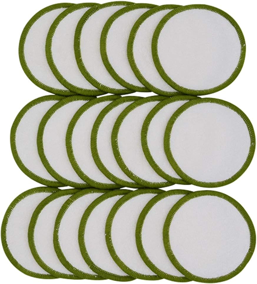 20 Pack Reusable Makeup Remover Pads - Bamboo Reusable Cotton Rounds for Toner, Washable Pads for All Skin Types with Cotton Bag