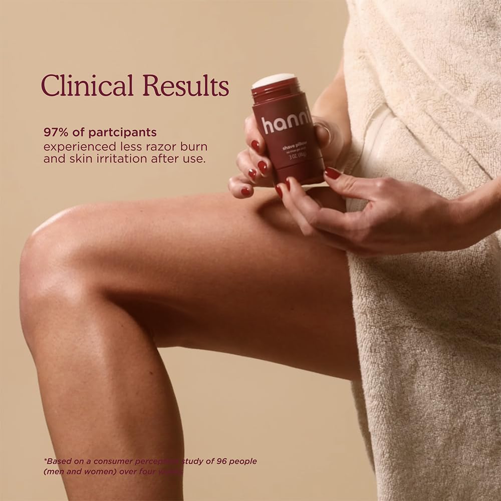 HANNI Shave Pillow, Shaving Gel for Women and Men, Hair Removal Products for Pubic, Body Hair or Legs, In-Shower/Waterless Razor, Travel Friendly Skin Care Moisturizer, Women's Grooming, 3 oz