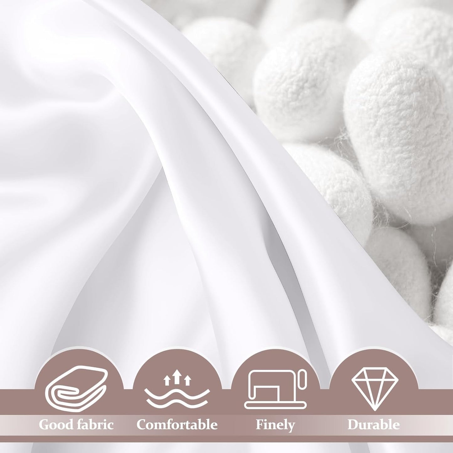 2 Pack 100% Pure Silk Pillowcase for Hair and Skin, Both Sides Mulberry Silk Pillowcases with Hidden Zipper, Cooling Pillowcase 19 Momme, 600 Thread Silk Pillow Cases Queen Size, White