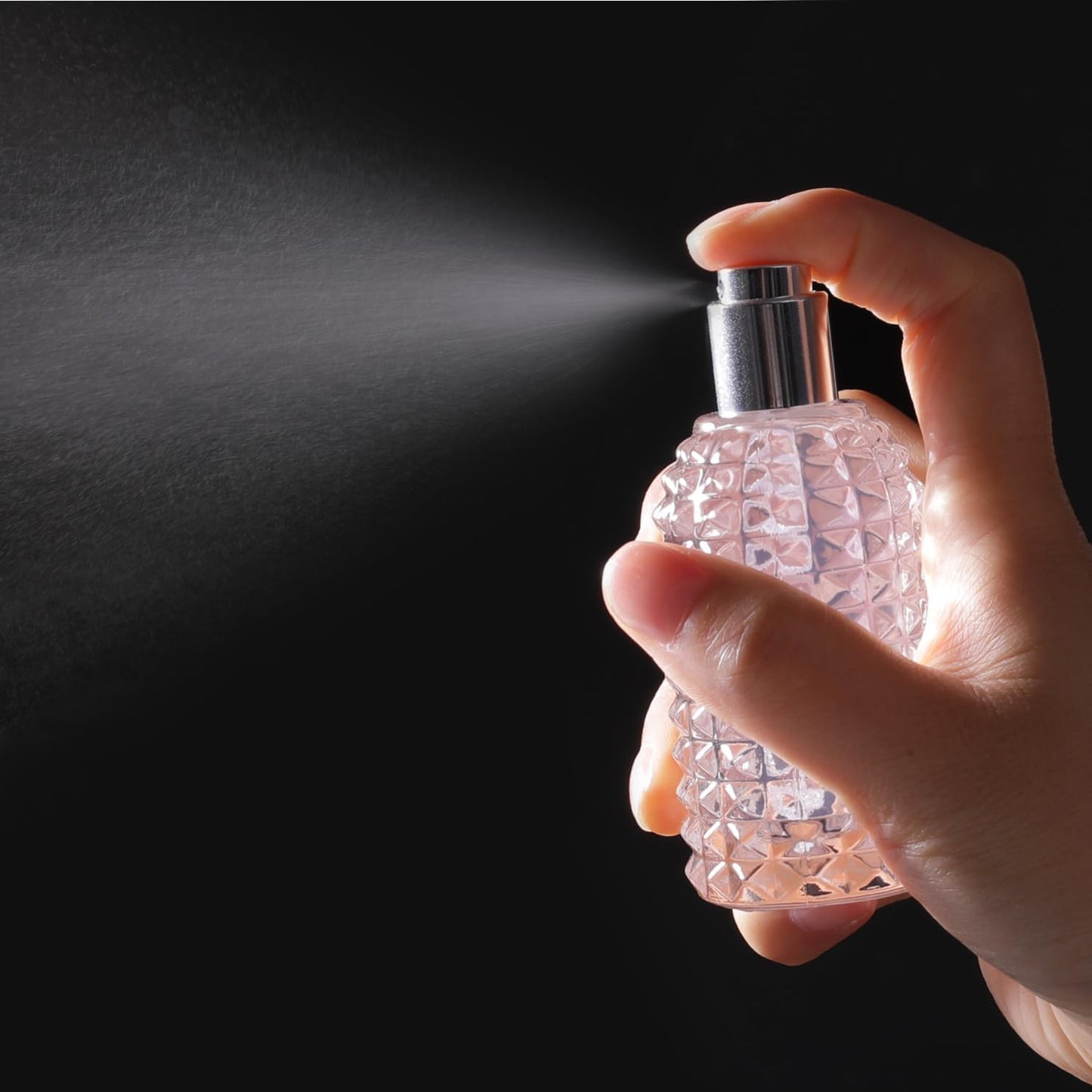 50ml/1.7 Oz Glass Spray Bottle Perfume Atomizer,Perfume Travel Refillable Spray Bottle Empty with 3 Kinds of Dispenser (A1)