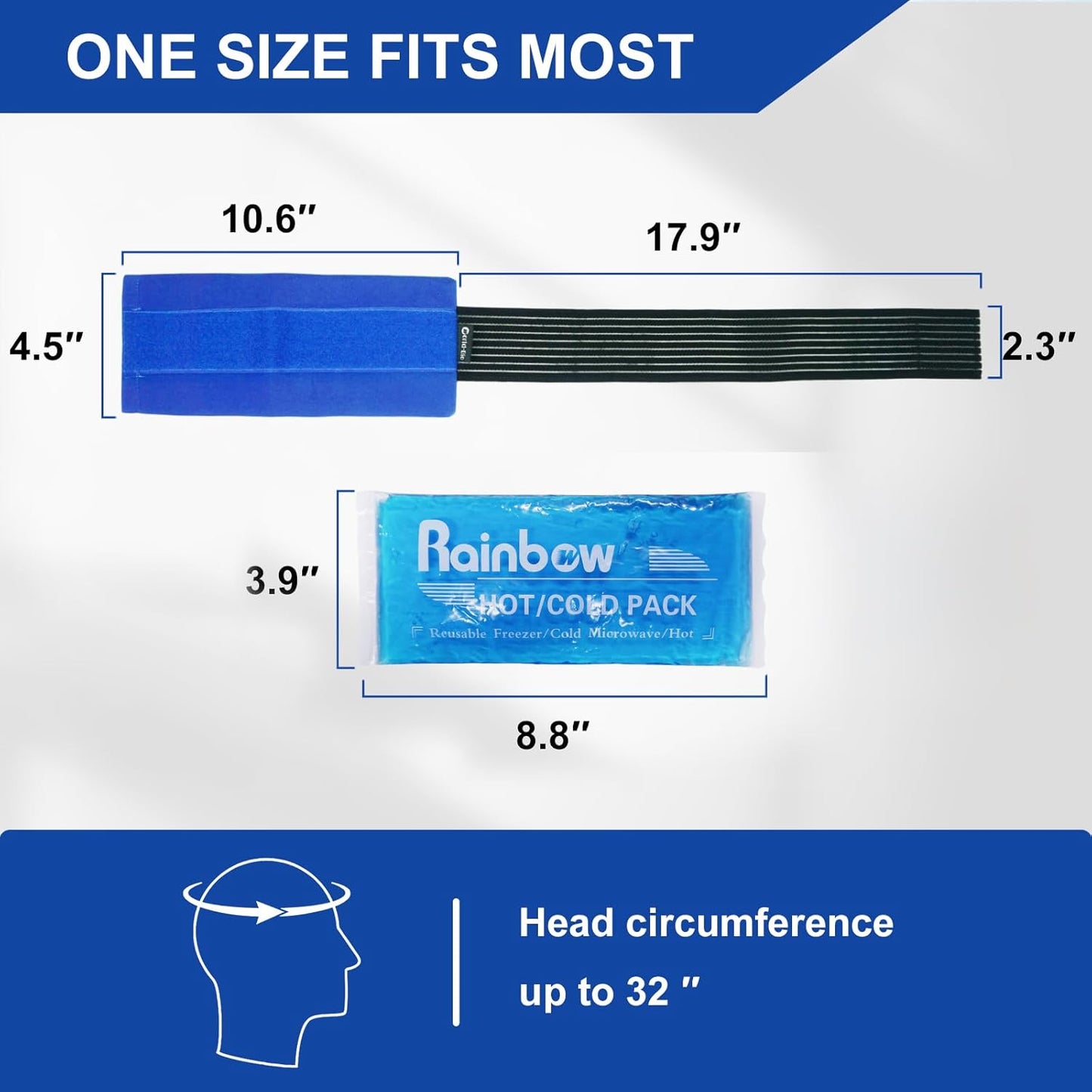 Reusable Ice Gel Pack for Injuries, Soft Cold Pack Ice Wrap Hot Cold Compress Alleviate Inflammation Joint Pain Muscle Soreness, Flexible & Adjustable for Shoulder Elbow Foot Ankle Knee Wrist Leg Neck