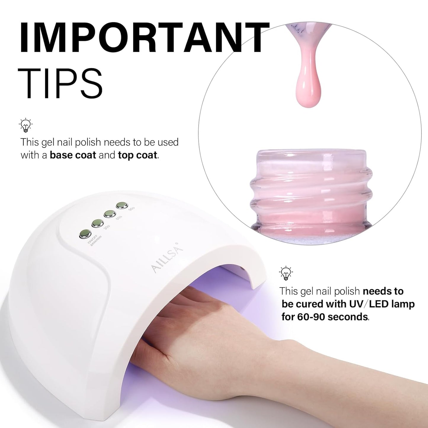 AILLSA Milky Pink Gel Nail Polish French ballet Jelly Gel Polish Neutral Sheer Translucent Nude Gel Polish Long Lasting Rubber Pink Color Soak Off U V Gel for French Manicure Nail Art at Home 0.51 Oz