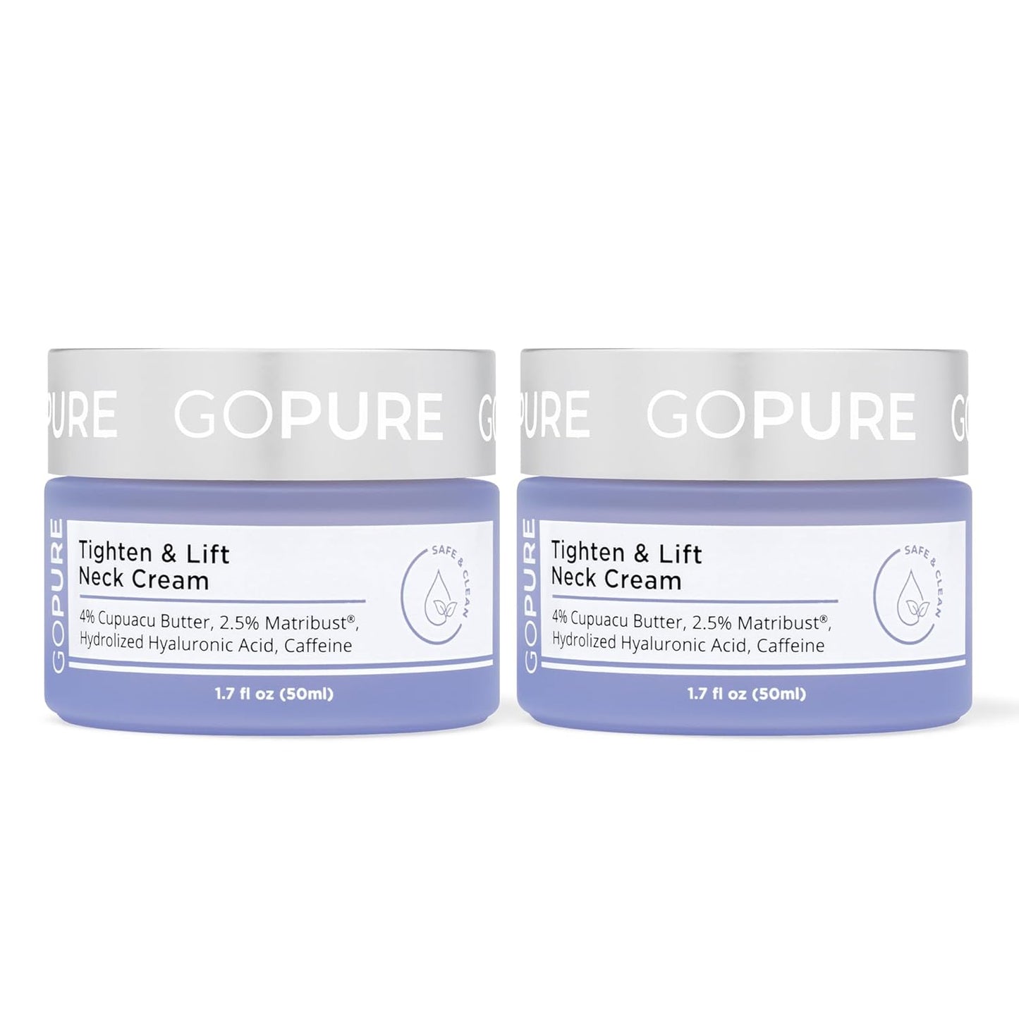 goPure Tighten & Lift Neck & Chest Moisturizer Cream for Visibly Firming, Tightening and Lifting Wrinkles & Crepey Skin, 1.7oz - Pack of 2