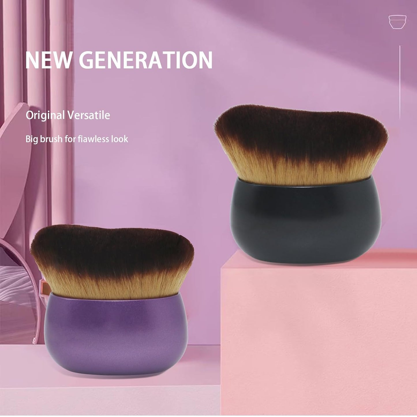 Blend & Blur Extra Large Body Makeup Brush for Self Tanner,Leg Makeup & Bronzer Self Tan Applicator, Powder, Foundation, Blusher, Bronzer，Massager for Face Gift box (Purple)