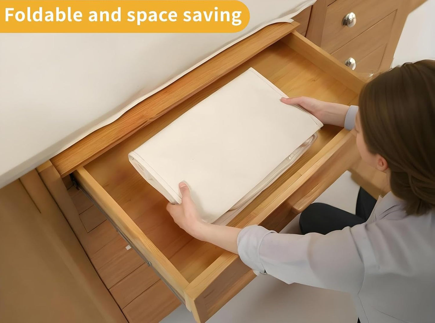 Soft Large Canvas Comforter Storage Bags with Four Carrying Handles and Clear Window, Closet Organizer for Clothing, Blankets Sheets Pillows and Bedding, 80L, 2 Pack, White