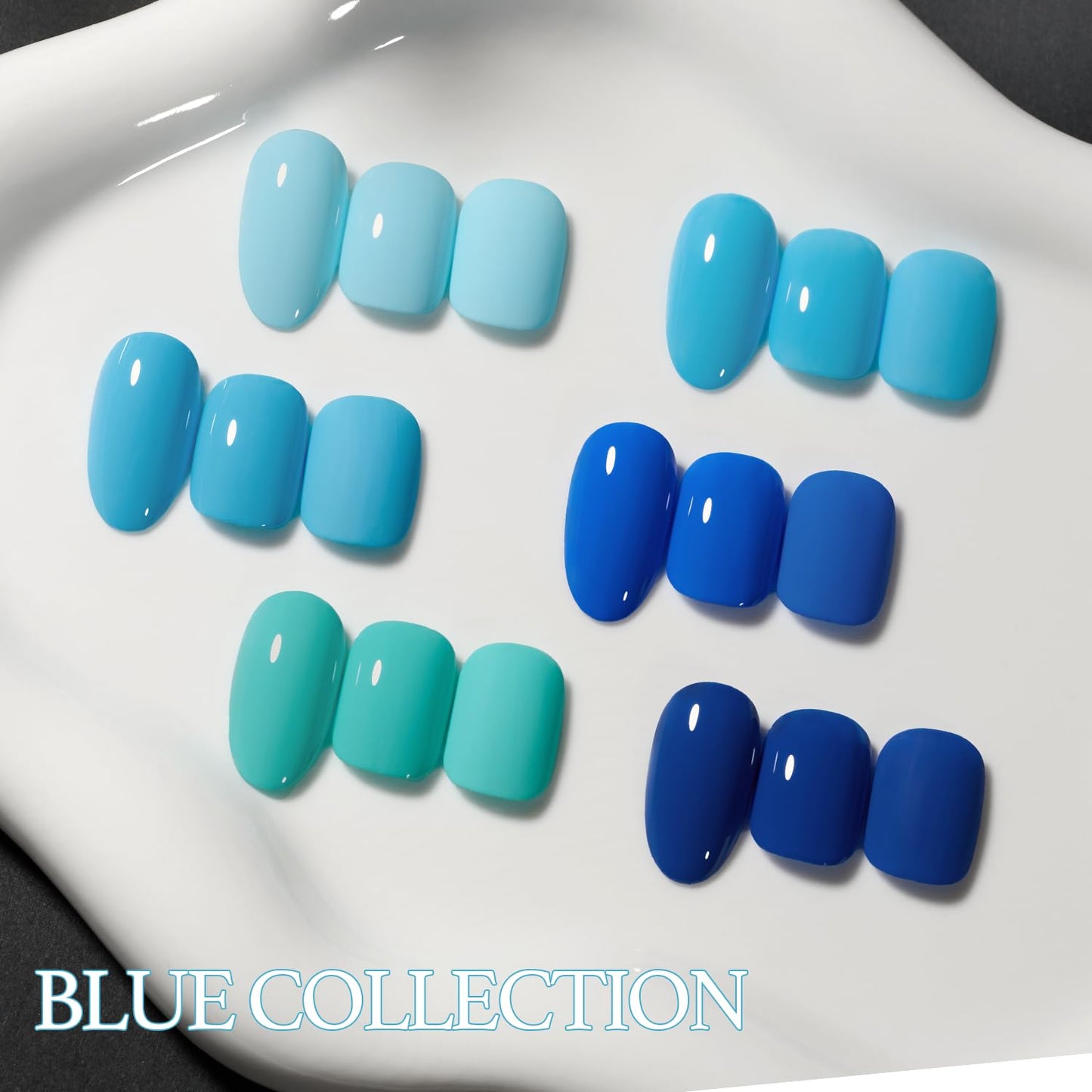 GAOY Blue Gel Nail Polish, Royal Navy Baby Bright Llight Blue Gel Polish Kit for Salon Manicure and Nail Art DIY at Home