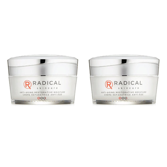Radical Skincare Anti Aging Restorative Moisturizer - w/Jojoba, Vitamin E, & Aloe | Hydrating | Antioxidant Rich, Non-Drying, Gentle | For All Skin Types | Paraben & Cruelty Free (1.7 Oz, 2 Pack)