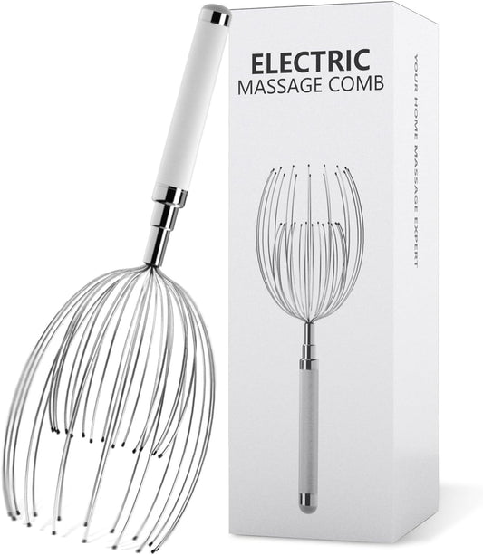 Head Massager Scalp, Electric Scalp Massager with 20 Metal Fingers – Head Scratcher & Hair Massage Tool, Waterproof Head Massage for Stress Relief, Stocking Stuffers Gift for Women & Men