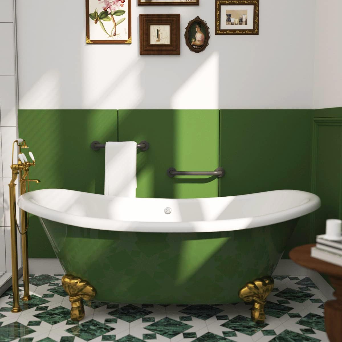 12 Inch Shower Grab Bar Oil Rubbed Black, Munzong Anti Slip Bathroom Grab Bar, Knurled Bathroom Balance Bar, Safety Hand Rail Support Handicap Elderly Injury Senior Assist Bath Handle