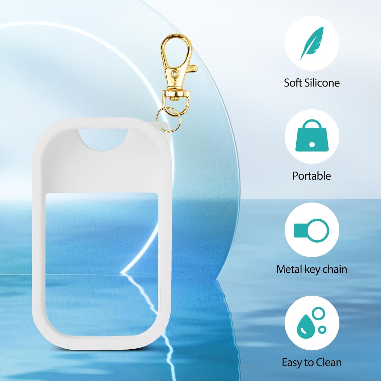 VANEST Silicone Case Compatible with Touchland Hand Sanitizer Spray, Protective Case with Keychain for Spray 1 fl oz