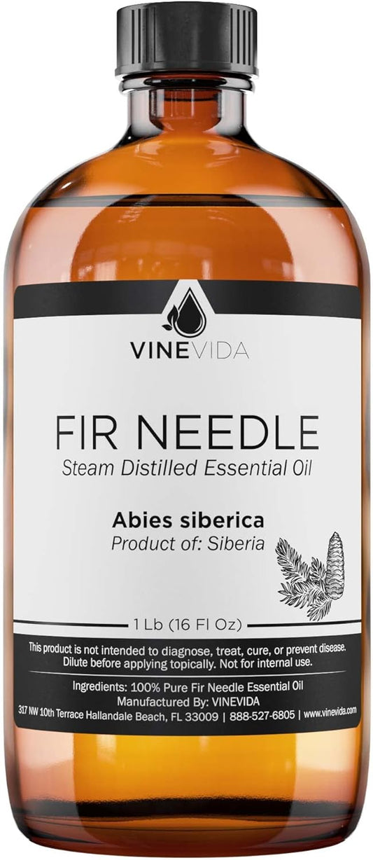 VINEVIDA Fir Needle Essential Oil - 16 oz - Undiluted - DIY Candle Scents - Bulk for Soap Making