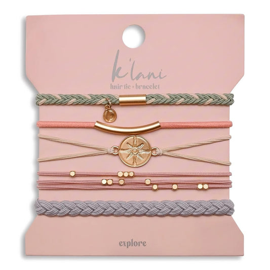 K'lani Hair Tie Bracelets for Women - Elastic Hair Bands That Double as Stylish Jewelry - Explore - Medium