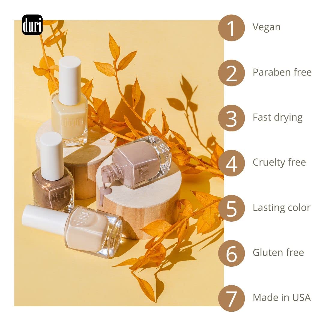 duri Nail Polish, 745 In the Cards, Pastel Coral Color, Full Coverage, Glossy Finish, Fast Drying, Lasting Manicure, 0.45 Fl Oz Cosmetics