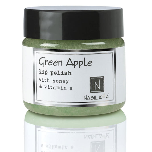 Green Apple Lip Polish, 1 oz by Nabila K - Hydrating Lip Exfoliator & Moisturizer with Honey and Vitamin E for Dry and Chapped Lips - Cruelty-Free, Real Sugar, Made in USA