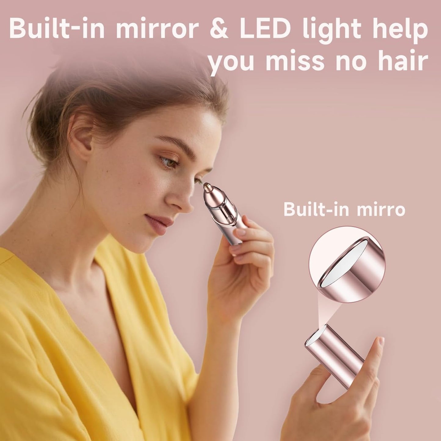 Gurelax Facial Hair Remover, Personal Groomer for Women(2025 Luxury 2 in1), Gentle and Quick, Electric Eyebrow Facial Trimmer for Chin, Lip, Face, Nose