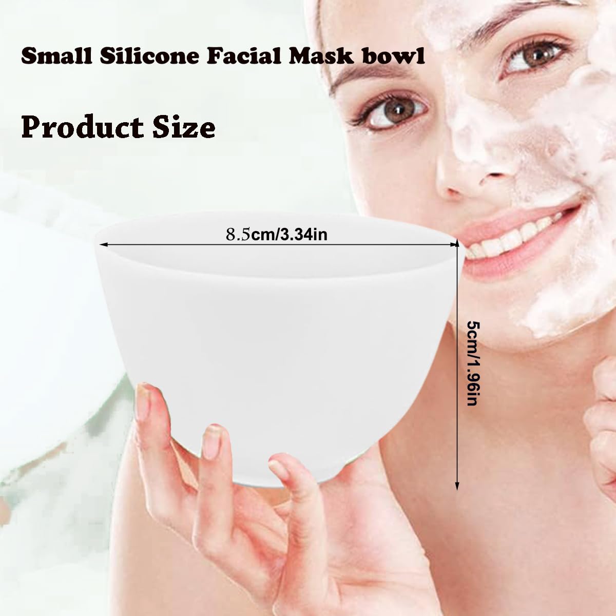10 Pack Silicone Face Mask Mixing Bowls - Microwave & Freezer Safe, Non-Stick Esthetician Bowls for DIY Skincare, Clay Masks, Hair Color, 3.3-inch Esthetician Supplies(White)