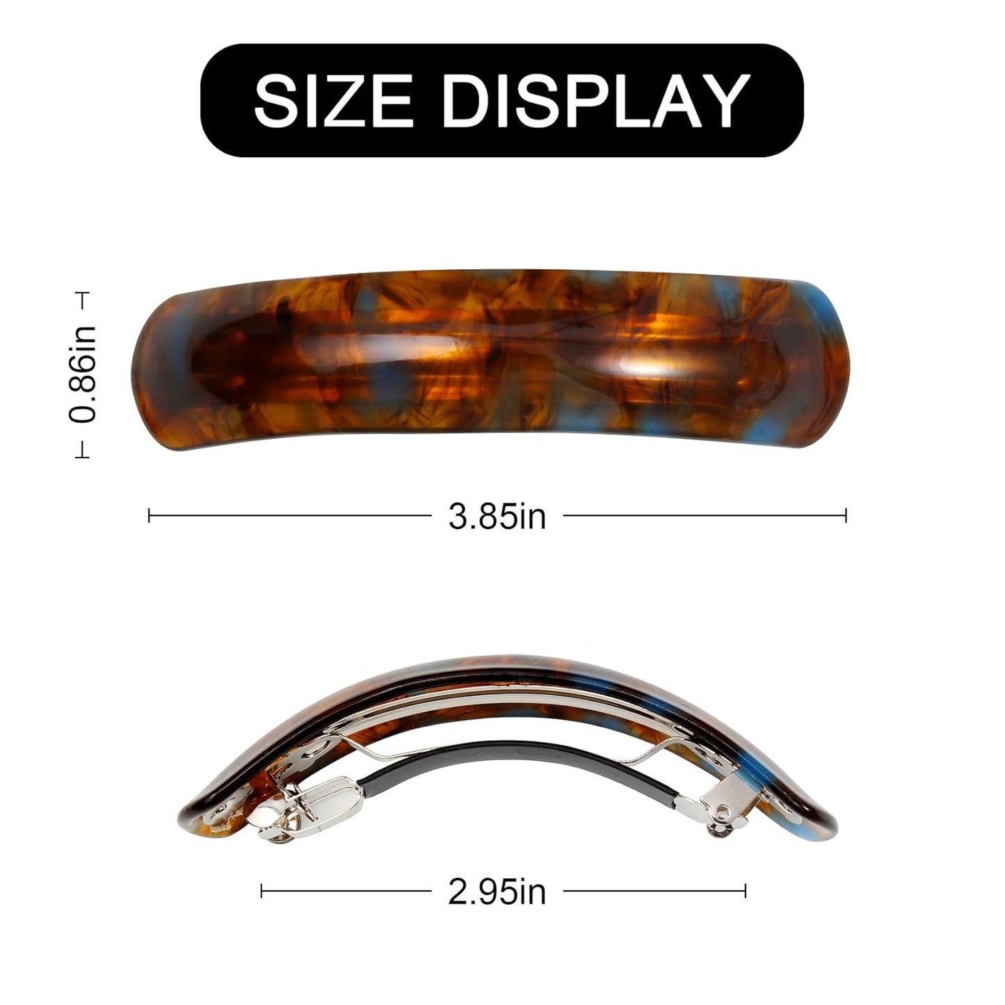 Large Hair Barrettes for Women Beautiful Lines Simple Retro Classic Snap French Hair Clips, Fashion Hair Accessories for Women Thick Hair,3 Pcs (HJ-Multicolor 1)